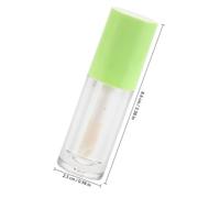 BELLIFFY 5pcs 6ml Empty Lip Gloss Tubes with Large Brush Wand, Refillable Plastic Lipstick Vials for DIY Makeup, Green Lip Gloss Containers Suitable for Travel and Personal Use