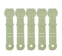 BELLIFFY 5pcs Cat Treat Squeeze Spoon Plastic Feeding Tool with Ergonomic Design Easy to Clean Precise Portion Control for Wet Food and Puree Light Green