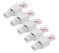 BELLIFFY 5pcs Category 6 Gigabit Modular Plugs Ethernet Connector Cat6 Rj 45 Ends Pass Through Connectors Cat6 Plug White
