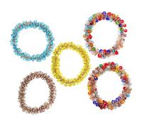 BELLIFFY 5Pcs Crystal Hair Scrunchies Elastic Hair Ropes Rhinestones Ponytail Holders Bracelet Wrist Decor for All Types for Styling Accessorizing