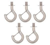 BELLIFFY 5pcs M10 Screw-in Q-Hanger Hooks with Spring-Loaded Opening, Nickel-Plated Steel Heavy-Duty Metal Hooks for Outdoor Rope, Garden Lights, Hanging Baskets, and Holiday Decorations