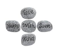 BELLIFFY 5pcs Mini Stone Ornaments Natural Pebbles for Aquarium and Garden Landscaping Decorative Rocks