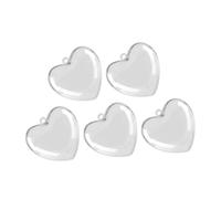 BELLIFFY 5pcs Plastic Heart Shaped Candy Boxes Valentines Day Fillable Heart Ornaments Hanging Decorations 12cm Packaging for Party and Home Decor