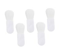 BELLIFFY 5pcs Portable Mini Makeup Brush Set for Girls with White Abs Handle and Reusable Fiber Wool Bristles, Easy to Hold Blush and Powder Brushes for Everyday Makeup Use