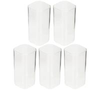 BELLIFFY 5Pcs Transparent Glass Cup High Borosilicate Heat-Resistant Cocktail Container Milk Juice Drinking Tool for Wine and Beverages