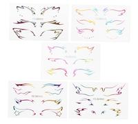 BELLIFFY 5sheets Eye Shadow Transfer Stickers Outline Sticker Decals for Face Temporary Face for Women for Night Clubs Wing Eyeliner Stencil