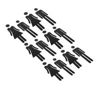 BELLIFFY 6 Pairs Acrylic Restroom Signs Self-adhesive Men and Women Bathroom Door Identification Plates Black for Office Business Home Use