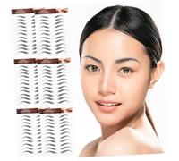BELLIFFY 6 Sheets Waterproof 6d Realistic Fake Eyebrow Stickers Temporary Tattoo Grooming Shaping Makeup for Women and Girls
