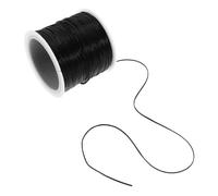 BELLIFFY 6Mm Black Elastic Hair Extension Wire Stretchy Silicone Thread for Hair Weaving Sturdy Invisible Braiding Cord for Professional Use