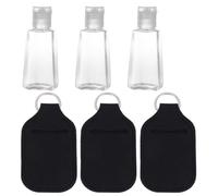BELLIFFY 6Pcs 30ml Portable Neoprene Perfume Bottle Covers with 3 Refillable Black Bottles Protective Empty Travel Cosmetic Storage Set