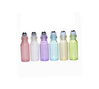 BELLIFFY 6pcs 5ml Roll-on Bottle for Essential Oils Portable Subpackaging Bottle Refillable Empty Glass Bottles Pink Purple Lotion Squeeze Bottles for Travel