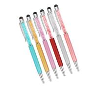 BELLIFFY 6pcs Crystal Diamond Capacitive Pen Ballpoint Pen Touchscreen Stylus for Writing and Drawing Pad and Phone Screen Random Color