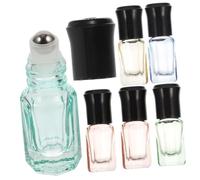 BELLIFFY 6pcs Empty Rollerball Bottles Glass Essential Oil Bottles Reusable Small Octagonal Perfume Roll for Skincare