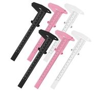 BELLIFFY 6pcs Eyebrow Measuring Ruler Set Plastic Calipers for Precise Makeup Eyebrow Ruler in White Portable Measuring Tool for Beauty Enthusiasts