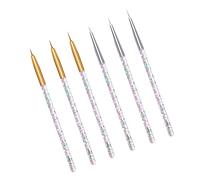 BELLIFFY 6pcs Fine Nail Art Painting Pen Sequined Brush for Manicure Silver Rods Professional Nail Tools for Stripping Dotting Designs