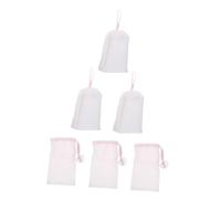 BELLIFFY 6pcs Foaming Soap Nets for Face Cleansing Soft Drawstring Mesh Bags with Hanging Lanyards Mini and Pocket Convenient Soap Saver for Bathroom and Travel
