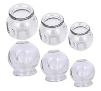 BELLIFFY 6pcs Glass Fire Cupping Thickened Transparent Vacuum Massage Cups for Household Use for Multifunctional Chinese Therapy and Facial Fire Cupping