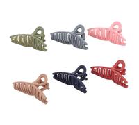 BELLIFFY 6pcs Large Non-slip Hair Claw Clips for Women Matte Finish Clamps in Pastel Colors Stylish Cross-line Design for Secure Hold for Daily Casual and Office Hairstyles