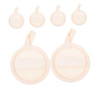 BELLIFFY 6pcs Loofah Cleansing Rubber Face Scrub Body Scrub Body Washcloth Exfoliating Scrubber Facial Cleanser Sponges Facial Exfoliator Tool Bath Shower Loofah Face Wash Pads Beige Cotton