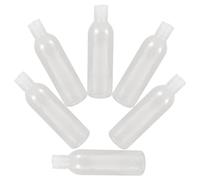 BELLIFFY 6pcs Portable Empty Bottles with Press Type Lids for Travel Refillable Cosmetic Containers for Shampoo and Lotion Transparent Design