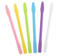 BELLIFFY 6pcs Silicone Stir Sticks for Facial Masks and DIY Makeup Mixing Tools Reusable Flexible Silicone Rods for Skincare Paint Lotion Application Random Color