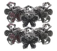 BELLIFFY 6pcs Small Rhinestone Hair Clips Sparkly Butterfly Claw Clips Decorative Non-slip Women's Valentine Party Prom Hair Accessories