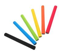 BELLIFFY 6pcs Sponge Grip Relay Baton for Ergonomic Anti-slip Track Relay Sticks in Red Yellow Blue Green Orange Black Lightweight Running Race Sticks for School Sports Outdoor Team