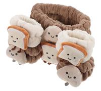 BELLIFFY 6pcs Waterproof Wristbands and Makeup Headbands Set for Face Washing, Soft Faux Rabbit Material, Anti-drip Spa Wrist Scrunchies and Hair Bands for Women