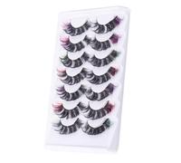 BELLIFFY 7 Pairs Colored Lash Clusters Curling Faux Eyelashes for Women Easy Apply Vibrant Individual Colored Lashes Comfortable False Eyelashes for Party Wedding Makeup Artists