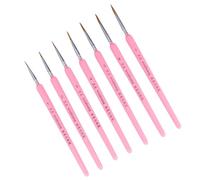 BELLIFFY 7Pcs Fine Detailing Paint Brush with Wolf Hair Tips Pink Professional Watercolor and Brushes for Miniature Gouache Oil Painting Lightweight and Travel-friendly