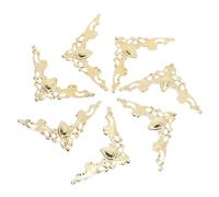 BELLIFFY 80pcs Vintage Metal Corner Protectors for Books Albums Jewelry Boxes Hollow Decorative Edge Covers for Scrapbooking Menus File Folders Quick Install Damage Prevention Guards