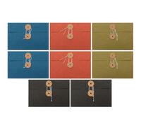 BELLIFFY 8pcs Creative Thickened Paper Postcard Storage Bags with Vintage Classic File Folder Design, for Managing Important Documents and School Subjects
