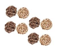 BELLIFFY 8pcs Small Animal Chew Straw Balls for Hamsters Rabbits Guinea Pigs Chinchillas Natural Teething to Reduce Loneliness and Promote Teeth Grinding Lightweight and Compact Playthings