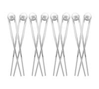 BELLIFFY 8PCS U-shaped Metal Hair Pins for Updo and Bun Vintage French Style Long Silver Hair Forks Antitarnish Alloy Accessories for Women and Multiuse Chic Sticks