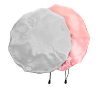 BELLIFFY Adjustable Double Layer Shower Cap Women's Satin Bonnet Night Sleep Cap for Short Medium Hair Easy to Clean