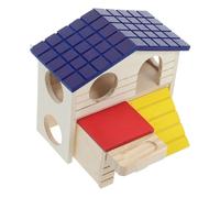 BELLIFFY Aesthetic Hamster Cage Decor with Hideout Wooden Climbing Platform for Pets Engaging Activity House for Hamsters Chinchillas and Guinea Pigs