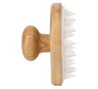 BELLIFFY Bamboo Wood Scalp Massager Shampoo Brush with Soft Silicone Bristles, Hair Exfoliator and Shower Brush for Scalp Cleaning and Relaxation, Suitable for Home Use