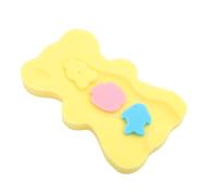 BELLIFFY Bath Cushion Soft Sponge Pad Cartoon Bear Design Non-Slip Bath Mat for Newborns Comfortable Breathable Yellow Thick