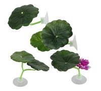 BELLIFFY Betta Fish Leaf Hammock Wear-resistant Silicone and Plastic with Suction Cups 4pcs Artificial Water Lily Leaves, Secure Placement for Aquarium Resting Bed for Breeding