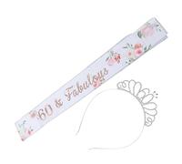 BELLIFFY Birthday Headband Set Sash and Tiara Shoulder Strap Decorative Crown Female Crown Sash