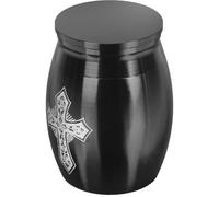 BELLIFFY Black Stainless Steel Cremation Ash Urn for Human Ashes, Convenient to Carry and Not Easy to Deform, Small Memorial Keepsake Suitable for Funeral and Home Display