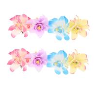 BELLIFFY Bohemian Orchid Flower Hair Clip Lightweight Floral Hairpin for Women Beach Vacation Wedding Party Accessories in Blue Purple Red Pink