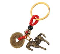 BELLIFFY Brass Car Hanging Ornament Feng Shui Pendant Horse Keychain Lucky Charm Rearview Mirror Accessories for Women