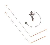 BELLIFFY Brass Divining Rods Dowsing with Pendulum Pendant for Ghost Hunting Water Divination and Prospecting Outdoor Exploration Tool and Practical