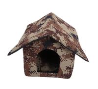 BELLIFFY Breathable Outdoor Cat House Insulated Warm Shelter for Cats Stylish Design Desert Camouflage Weatherproof Camping Tent Nest for Comfort
