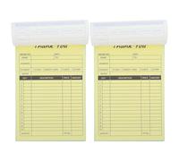 BELLIFFY Business Invoice Receipt Book 2Pcs 100 Sheets White Paper with Cardboard Backing for Restaurant and Small Business Bookkeeping 14X21Cm