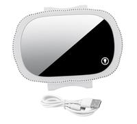 BELLIFFY Car Vanity Mirror with Light Car Sun Visor Makeup Mirror LED Illuminated ABS Glass Sturdy for Automotive Interior