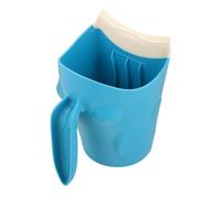 BELLIFFY Cartoon Bath Rinse Cup with Easy-Grip Handle for Curved Hair Washing Rinser Cup to Prevent Water in Eyes Safe Shampoo Shower Aid Blue Bath Accessory