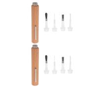 BELLIFFY Cat Eye Nail Magnet Pens with Wooden Handle 2 Sets 3-in-1 Featuring Magnetic Power Double-head Design and Plastic Brush for DIY and Professional Nail Art Supplies