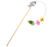 BELLIFFY Cat Teaser Interactive Fishing Rod Design Extended Wooden Stick Adorable Bell and Felt Features for Engaging Playtime Kittens and Cats